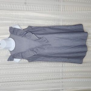 Express 100% Cotton Sleeveless Lined Blue Striped Shift Dress SzXS